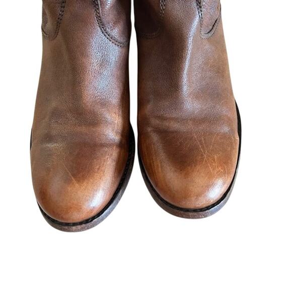 Frye Melissa Button Back  Zipper Brown Leather Riding Boots, size 6 - Picture 8 of 14